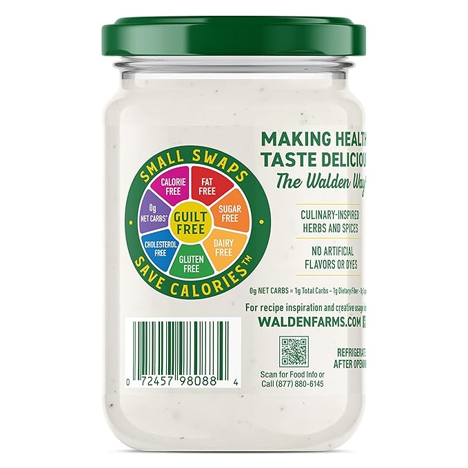 Walden Farms Alfredo Sauce – Zero Calorie, Sugar Free, Keto & No Carb Creamy Italian-Style Pasta Sauce – 12 oz Bottle
