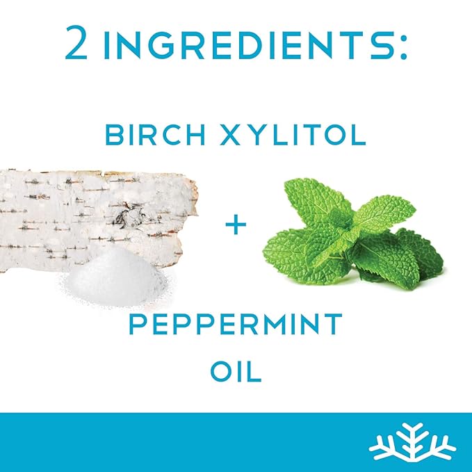 Peppermint KETO Xylitol Candy Chips (3-Pack) - SNØ 1.5oz Tin - Sugar-Free Candy With Only 2 Ingredients | Low Carbs, Diabetic-Friendly, Non-GMO, Vegan, GF & Kosher | Purest candy in the world!