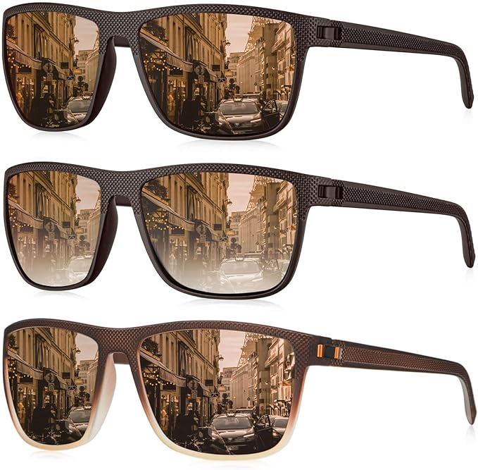 KALIYADI Polarized Sunglasses for Men, Lightweight Sun Glasses with UV Protection for Driving Fishing Golf