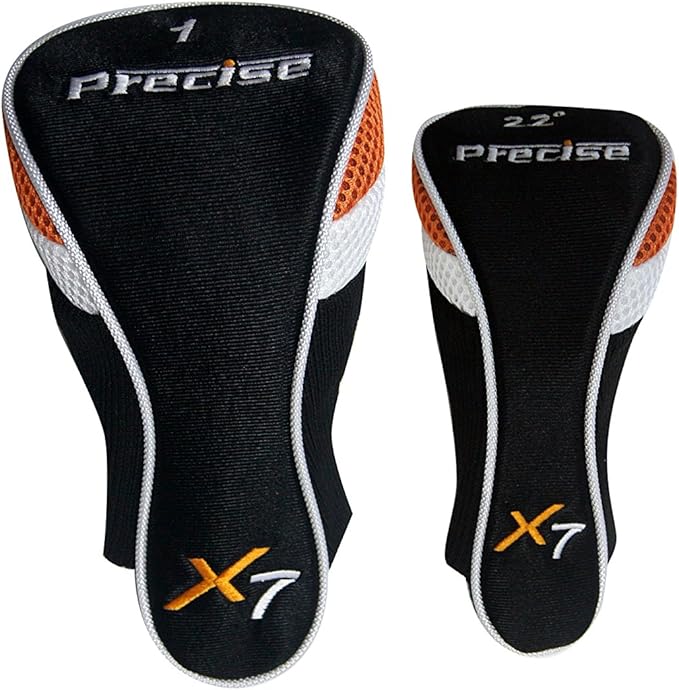 Precise X7 Kids Golf Clubs Set for Ages 3-5, 6-8, 9-12 | Right/Left Hand Girls & Boys Golf Clubs with Lightweight Graphite Shafts, Hybrid & Stand Bag