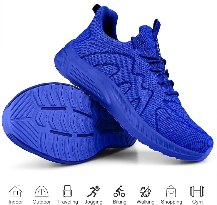 Feethit Mens Non Slip Walking Sneakers Lightweight Breathable Slip on Running Shoes Athletic Gym Tennis Shoes for Men