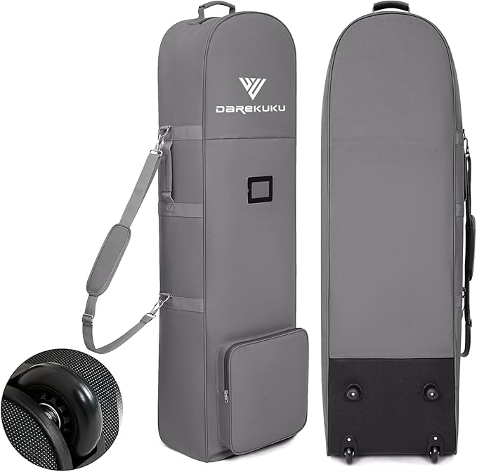 Golf Travel Bags for Airlines with Adjustable Support Rod and Detachable Shoulder Straps, Soft Foldable Golf Club Travel Covers, 900D Heavy Duty Oxford