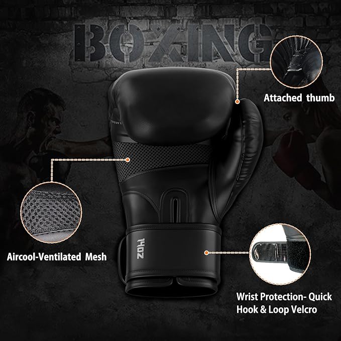 Dripex Boxing Gloves for Men Women Youth, Boxing Training Gloves | for Heavy Bag Workout, Muay Thai, Kickboxing, Sparring Punching（8 10 12 14 16oz）