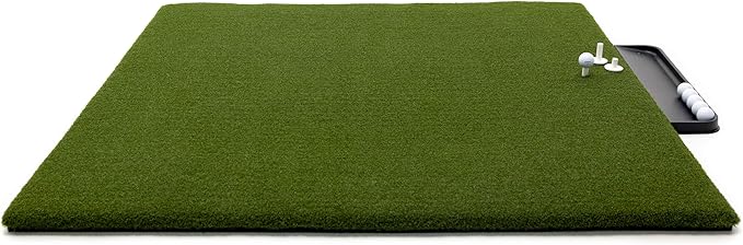 Premium Turf Indoor/Outdoor Golf Mat. Bonus Tray + 3 Tees