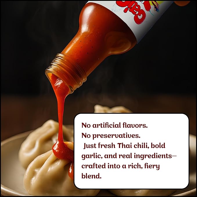 GaiGan - Garlic Thai Chili Hot Sauce Dip & Glaze, All Natural Gluten Free Vegan Condiments with Low Sodium & No Preservatives, 150 mL