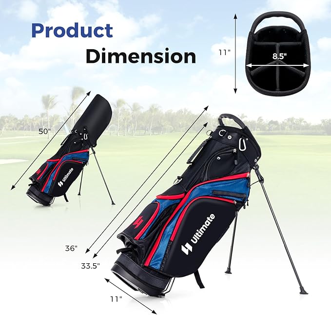 Goplus Complete Golf Club Package Set for Men, 11 PCS Right Handed Golf Clubs with 460CC #1 Driver, #3 Fairway Wood, #5 Hybrid, #5/#6/#7/#8/#9/#S/#P Irons, Putter, Golf Stand Bag with Rain Hood