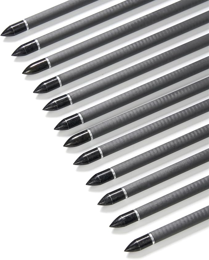 Crossbow Bolts 15 Inch Archery Carbon Crossbow Arrows with Moon Nocks Hunting Archery Arrows（12pcs