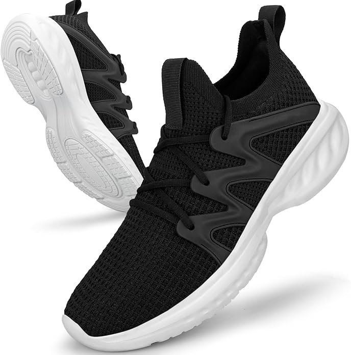 Pujcs Men's Slip on Walking Shoes Lightweight Breathable Non Slip Running Shoes Athletic Gym Tennis Shoes Sneakers for Men