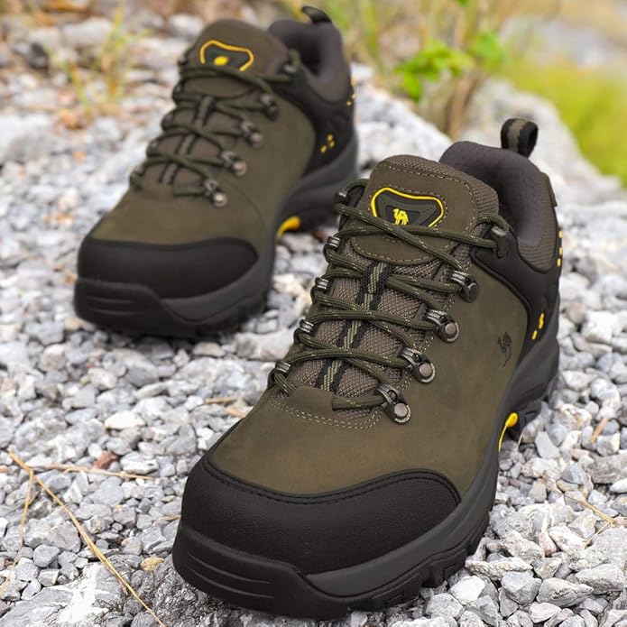 CAMEL CROWN Hiking Shoes Men Trekking Shoe Low Top Outdoor Walking Waterproof Leather Trail Sneakers
