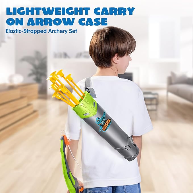 JOYIN Kids Bow and Arrow Set with LED Flash Lights, Outdoor Archery Set Toy Gift for Boys and Girls Ages 6-12 with Suction Cup Arrows, Target & Arrow Case, Great Birthday Gift for Kids/Children
