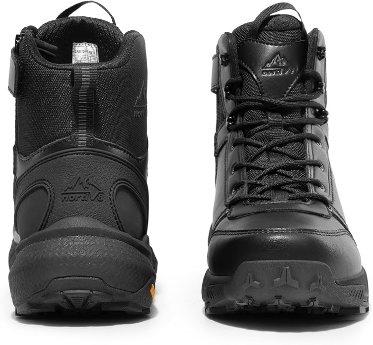 NORTIV 8 Men's Military Tactical Boot Lightweight Comfortable Boots for Work All Day Side Zipper Motorcycle Combat Hiking Boots Metrostrike(8-9 Inches)