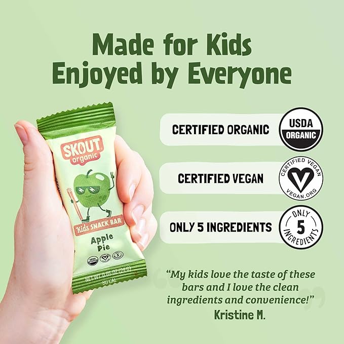 Skout Organic Real Food Bars for Kids Fruit Variety Pack (36 Pack) | Organic Snacks for Kids | Plant-Based Nutrition, No Refined Sugar | Vegan | Gluten, Dairy, Grain & Soy Free