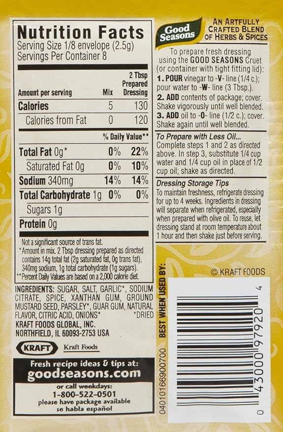 Good Seasons Garlic & Herb Dressing & Recipe Mix (6 CT) + Mild Italian Dressing and Recipe Mix (6 CT) (Variety Pack)