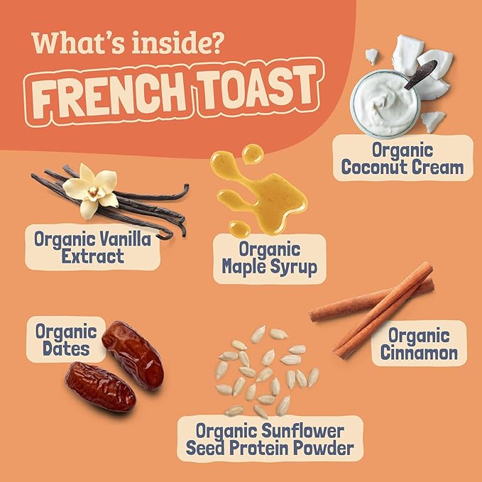 Skout Organic French Toast Frenzy Kids Snack Bars (18 Pack) | Organic Kids Snack Bars | Plant-Based Nutrition | Vegan | Gluten, Dairy, Grain, Peanut, Tree Nut & Soy Free