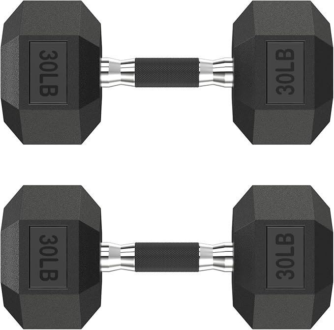 Hex Dumbbell Set 2.5-400 lb, Rubber Encased Exercise & Fitness Dumbbells, Weights Dumbbells Set of 2, Hand Weight for Strength Training