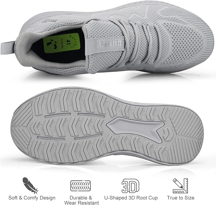 Feethit Mens Non Slip Walking Sneakers Lightweight Breathable Slip on Running Shoes Athletic Gym Tennis Shoes for Men