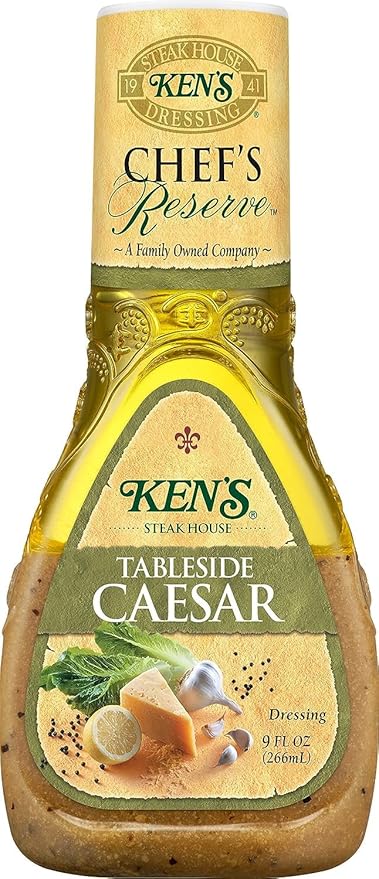 Ken's Steak House Chef's Reserve Tableside Caesar Dressing 9 Ounce (Pack of 2)