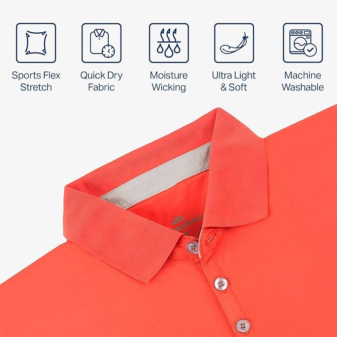 Mio Marino Golf Polo Shirts for Men - Dry Fit - Ultra-Thin Breathable Fabric