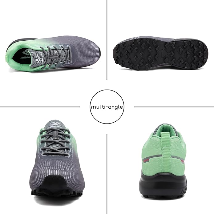 Men's Trail Running Shoes Lightweight Breathable Walking Hiking Sneakers Outdoor Athletic Tennis Cross Training Shoes