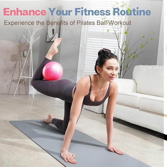 Small Exercise Ball, 9 Inch Mini Pilates Ball, Anti Burst and Slip Resistant Mini Yoga Ball for Stability, Fitness, Physical Therapy, Stretching & Core Strength Workout at Home Gym & Office