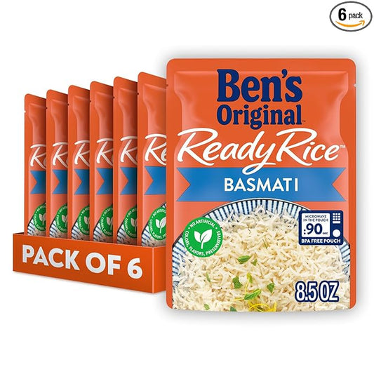 BEN'S ORIGINAL Ready Rice Basmati Rice, Easy Side Dish, 8.5 oz Pouch (Pack of 6)