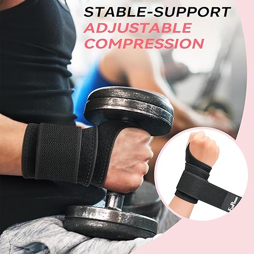 Carpal Tunnel Wrist Brace for Women Men 2 Pack, Wrist Support Wraps for Right Left Hand, Adjustable Wrist Brace for Tendonitis, Arthritis, Weightlifting, Sports, Day & Night Support, Black
