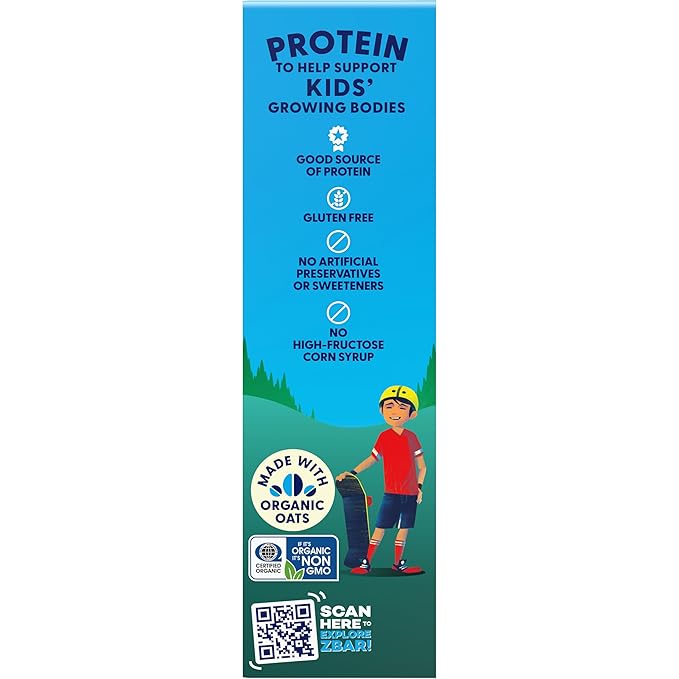 CLIF Kid Zbar Protein - Chocolate Mint - Crispy Whole Grain Snack Bars - Made with Organic Oats - Non-GMO - 5g Protein - 1.27 oz. (15 Pack)