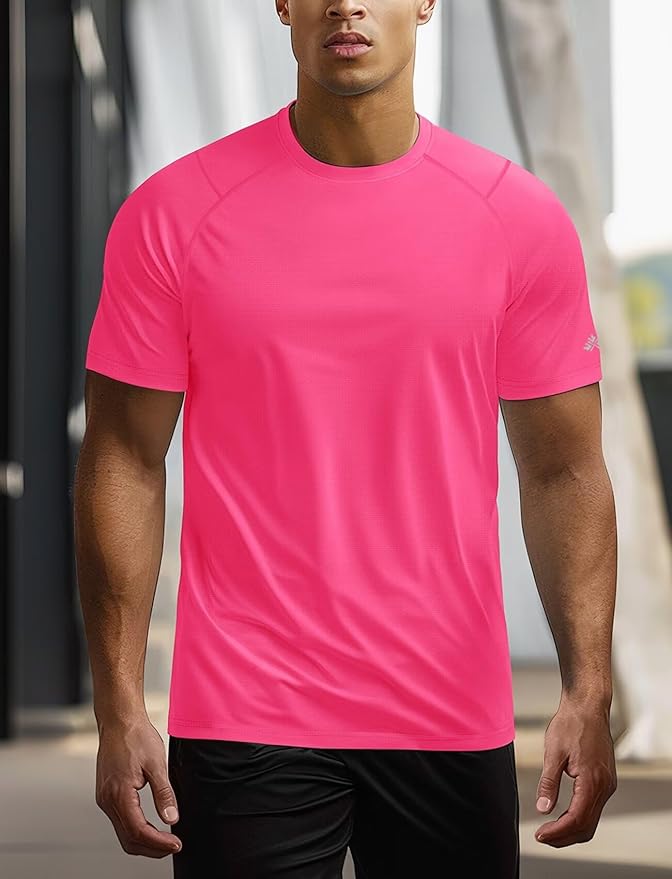 Zengjo Mens Athletic Shirts Short Sleeve Quick Dry Gym Workout Running Exercise T-Shirt Moisture Wikcing Sports Tee Top