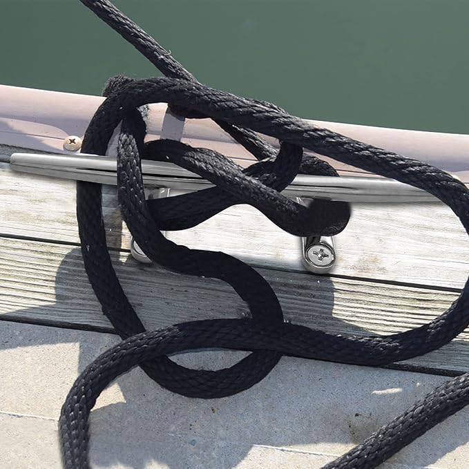 8/10/12/15 inch Dock Cleats - 316 Stainless Steel Boat Cleats Boat Dock Cleats,Open Base Dock Cleat with Fasteners,Marine Cleat Rope Cleat Boat Cleat for Boat/Deck/Nautical Decor(1,2,4,6 Pack)