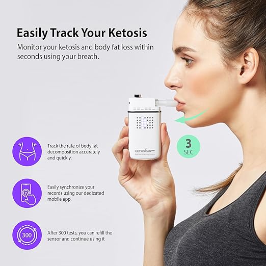 V2 KETOSCAN Mini Breath Ketone Meter, Diet & Fitness Tracker | Monitor Your Fat Metabolism, Level of Ketosis on Low carb, Ketogenic or Any Nutrition & Fitness Program