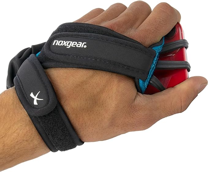 Noxgear Hand Held Phone Holder - Handheld Grip Phone Holder with Key Fob & Card Slot for Running, Jogging & Working Out - Compatible with All Phones (iPhone, Samsung & Google) - Machine Washable