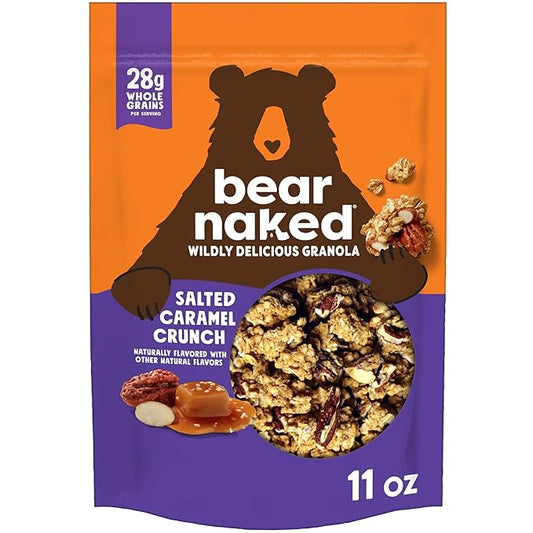 Bear Naked Granola Cereal, Whole Grain Granola, On-the-Go Snacks, Salted Caramel Crunch, 11oz Bag (1 Bag)