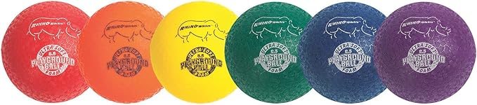 Champion Sports Super Soft Playground Ball Set – Rhino Skin® Foam Inflatable Balls for Indoor & Outdoor Play Durable, Lightweight & Safe for All Ages, Set of 6 with Pump & Mesh Bag