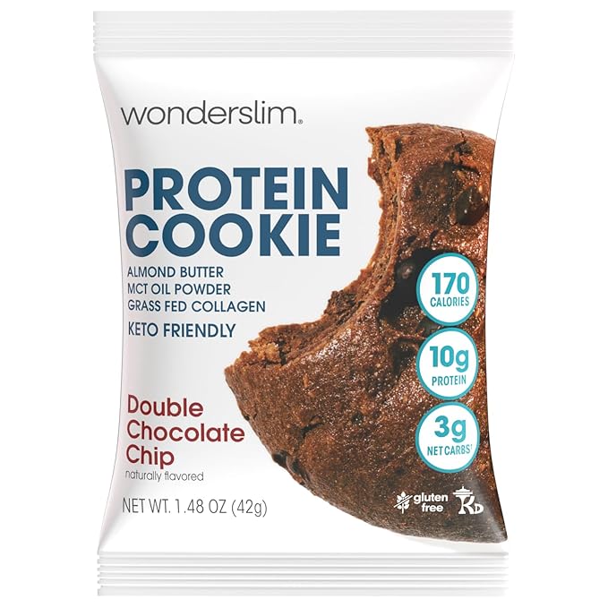 Wonderslim Protein Cookie, Double Chocolate, Keto friendly, Low Carb, Gluten Free (7ct)
