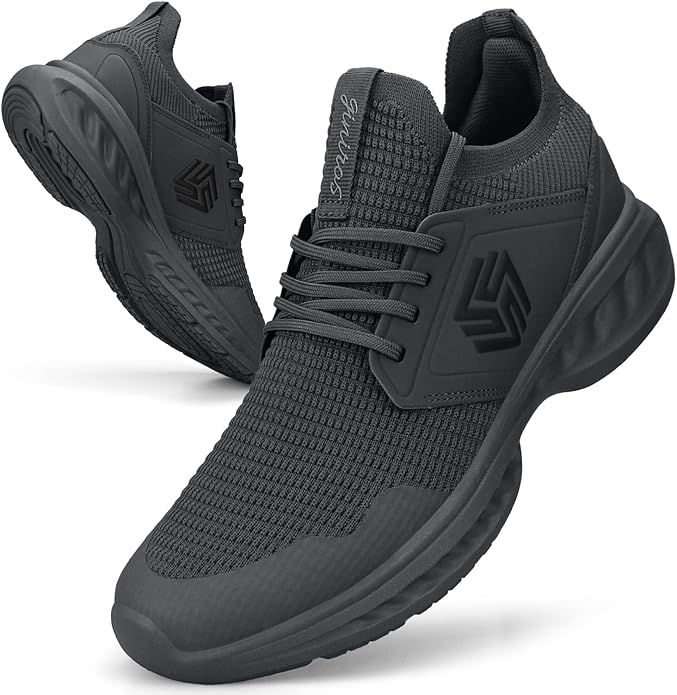 Mens Slip On Walking Shoes Non Slip Running Shoes Breathable Workout Shoes Lightweight Gym Sneakers