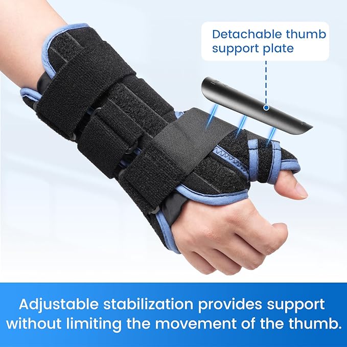 Velpeau Carpal Tunnel Wrist Brace with Thumb Stabilizer Night Support, Completely Stabilizes Wrist Thumb Joint, Pain Relief for Tendonitis, De Quervain's Tenosynovitis, Arthritis (Reg, Left Hand, M)