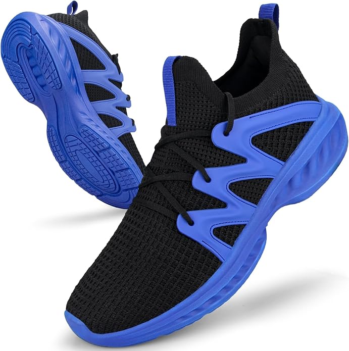 Pujcs Men's Slip on Walking Shoes Lightweight Breathable Non Slip Running Shoes Athletic Gym Tennis Shoes Sneakers for Men