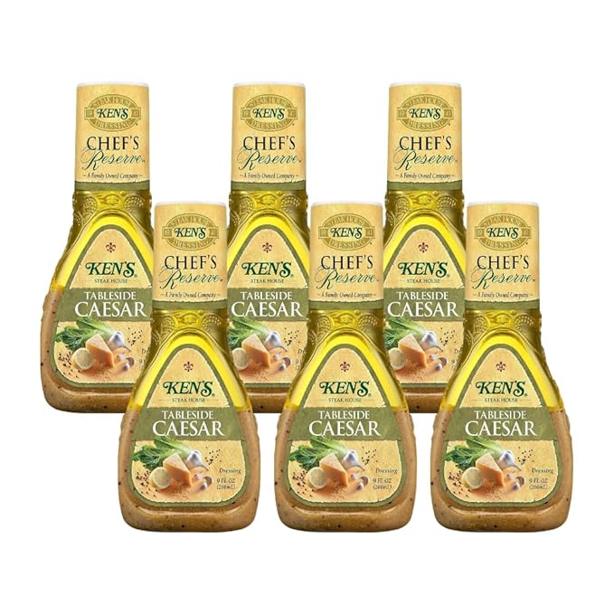 Ken's Steak House Chef's Reserve Tableside Caesar Dressing 9 Ounce (Pack of 6)