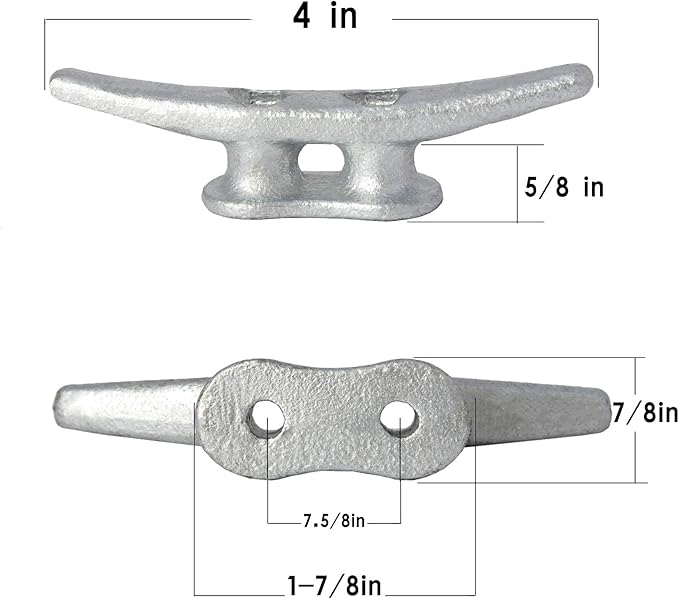 4 inch Dock Cleats 4/6/8/12/16/20/24 Pack,Boat Dock Cleats Rope Cleat Marine Cleats Iron Boat Cleats with Hardware ldeal for Deck,Nautical Decor,Cleats for Boat Dock,Boat Tie Down Cleats