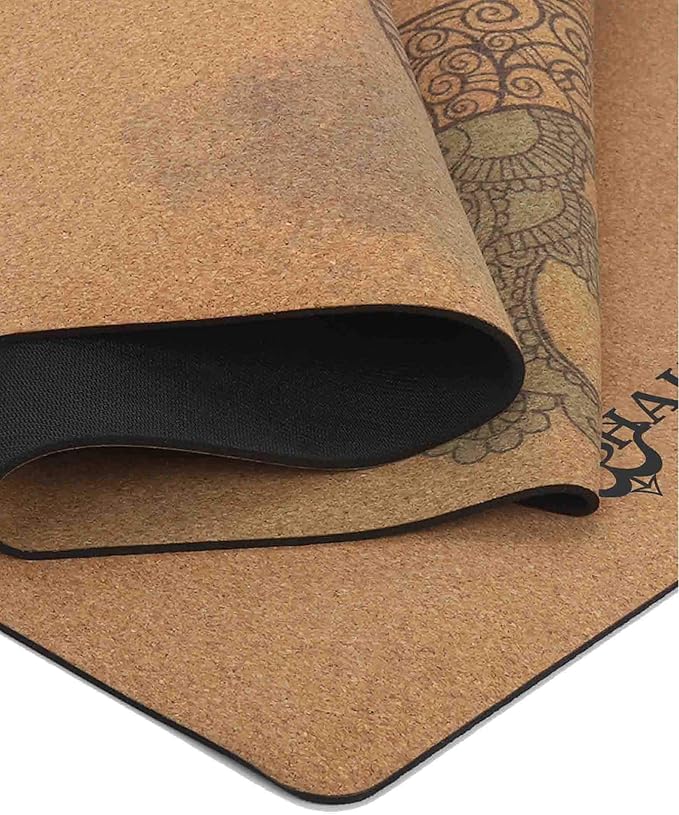Cork Yoga Mat - Artist Designed, Premium Printed Eco-Friendly Non-Slip mat, Great for Regular & Hot Yoga, Pilates, Workouts 72 inch x 24 inch x 3mm Thick