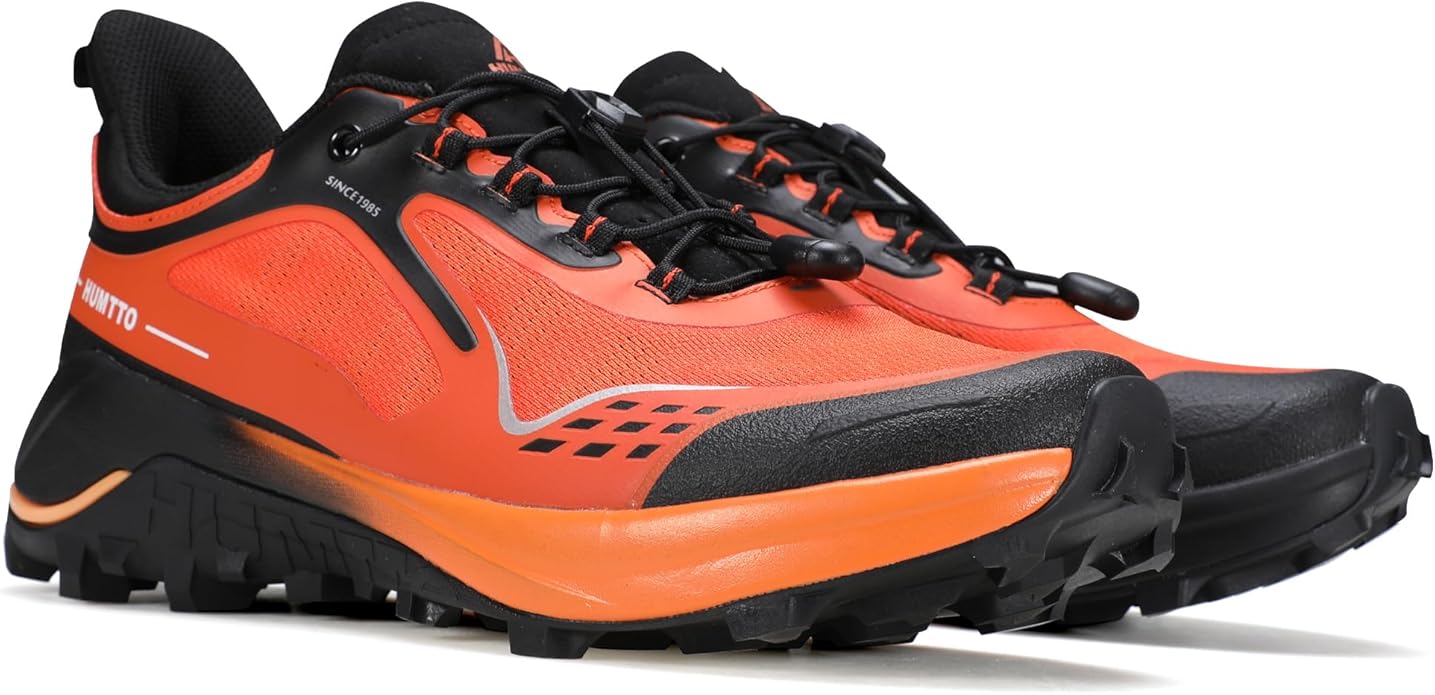 HUMTTO Men's Quick Laces Hiking Sneaker Lightweight Breathable Walking Outdoors Trail Running Shoes