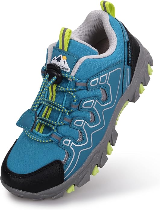 Boys Girls Hiking Trail Shoes Waterproof Slip Resistant Outdoor Trekking Walking Running Sneakers(Little/Big Kids)