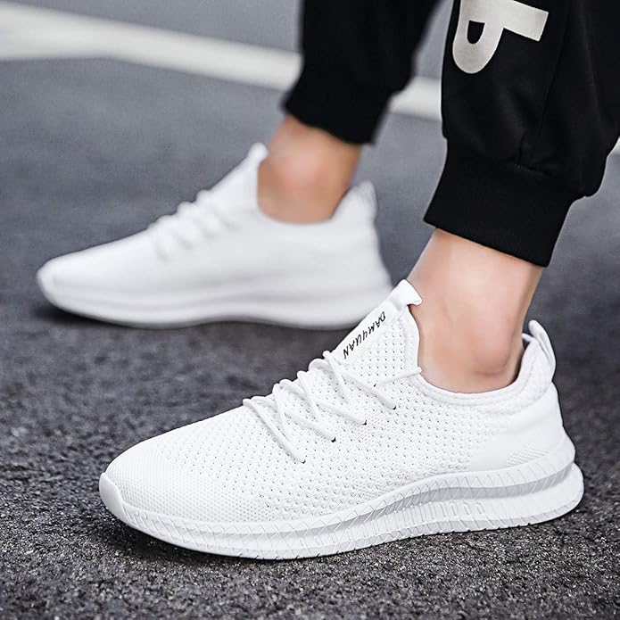 FUJEAK Men Running Shoes Men Casual Breathable Walking Shoes Sport Athletic Sneakers Gym Tennis Slip On Comfortable Lightweight Shoes