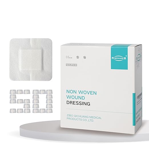 2X2 Inches Sterile Adhesive Island Wound Dressing Bandages - Non Woven Bordered Gauze Pads, 50 Individually Pack, Medical Grade by QICHUANG(2X2INCHES-C50)