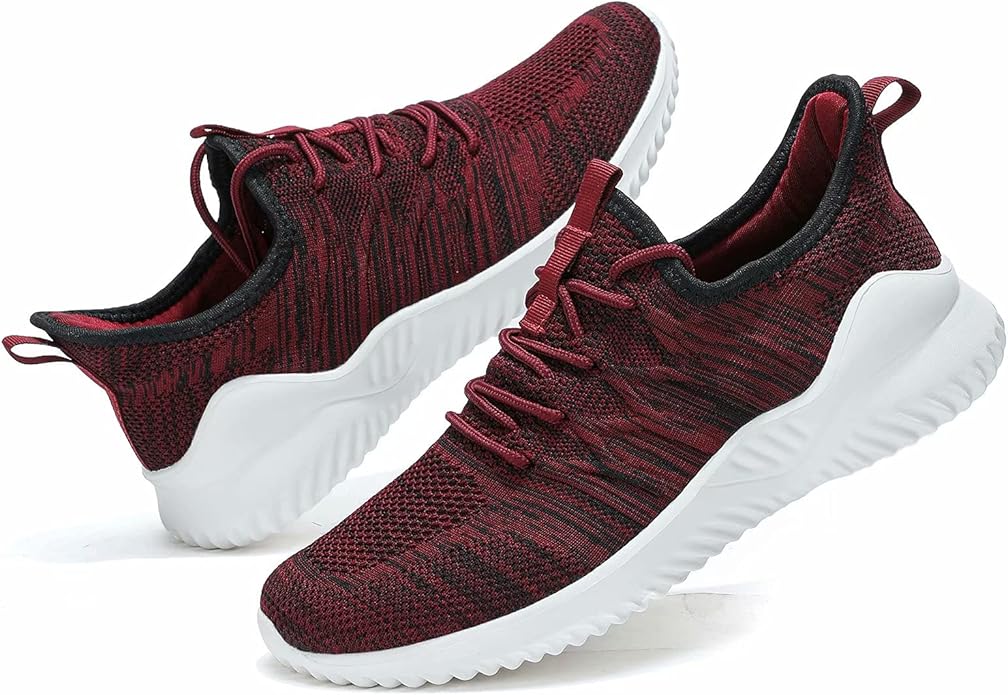 Mens Running Shoes Slip-on Walking Sneakers Lightweight Breathable Casual Soft Sole Trainers