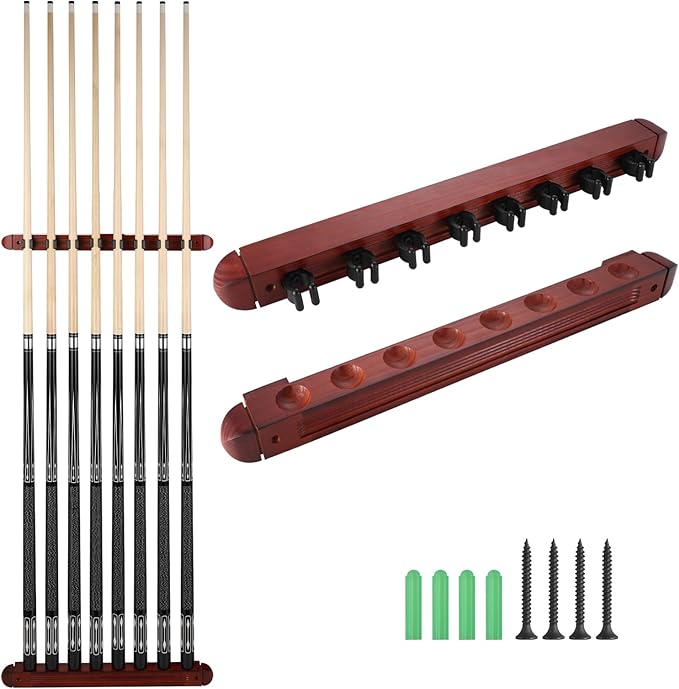Pool Stick Holder - Wall Mounted with 6/8 Stick Capacity