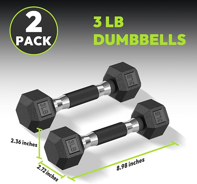 Hex Dumbbell Set 2.5-400 lb, Rubber Encased Exercise & Fitness Dumbbells, Weights Dumbbells Set of 2, Hand Weight for Strength Training