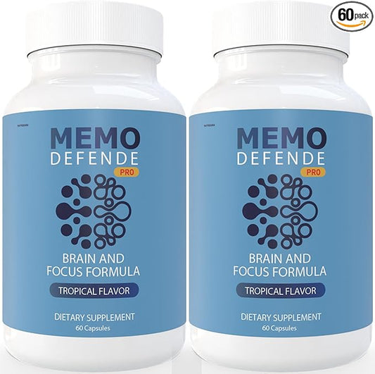 Memo Defende Pro Brain and Focus Formula, Tropical Flavor, 60 Capsules, Dietary Supplement with Vitamins and Minerals (2)