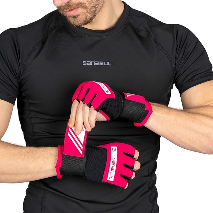 Sanabul Gel Boxing Hand Wraps for Men & Women Muay Thai MMA Kickboxing Quick Wraps Boxing Inner Gloves Wrist Knuckle Protection