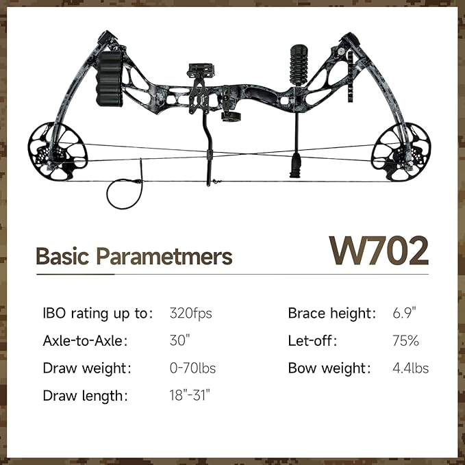 Compound Bows Draw Weight 30-70lbs Ready to Shoot, Bow and Arrow Set for Adults, Archery Set Come with All The Accessories